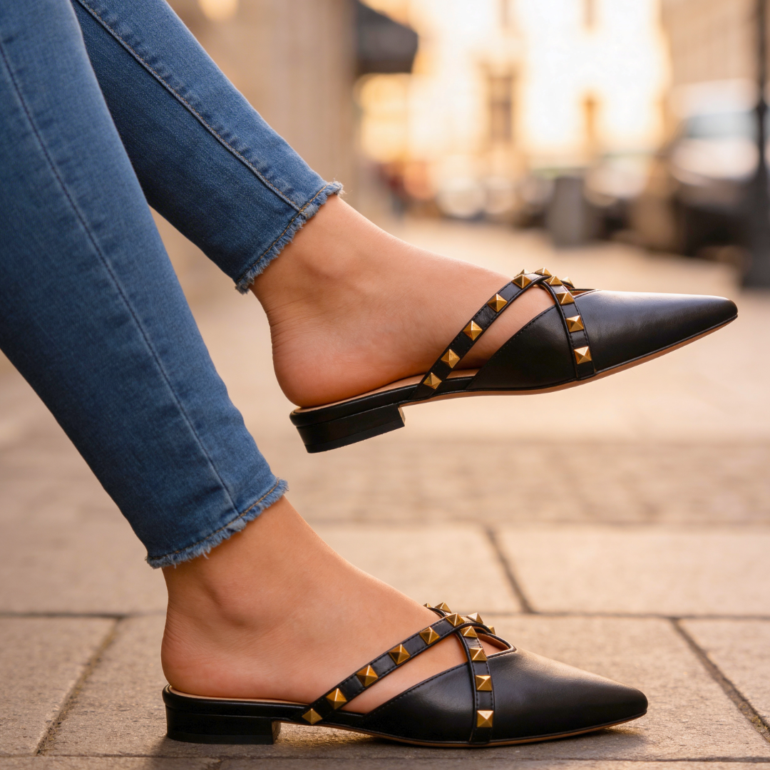 Odette Crossover Studded Sandals