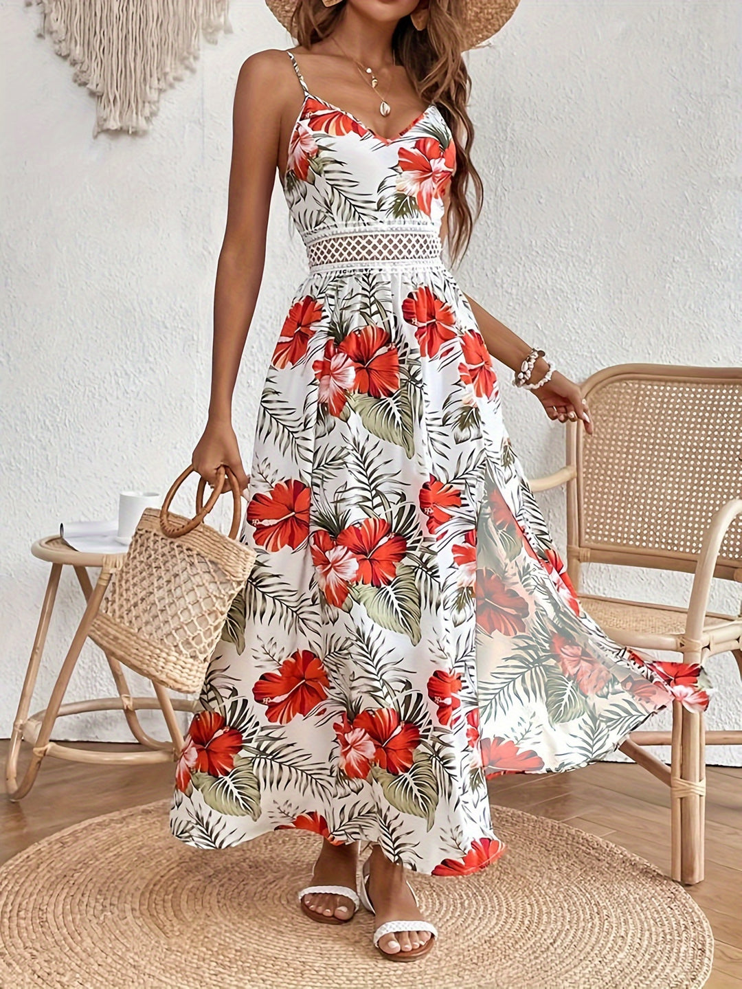 Aria | Floral Split Maxi Dress