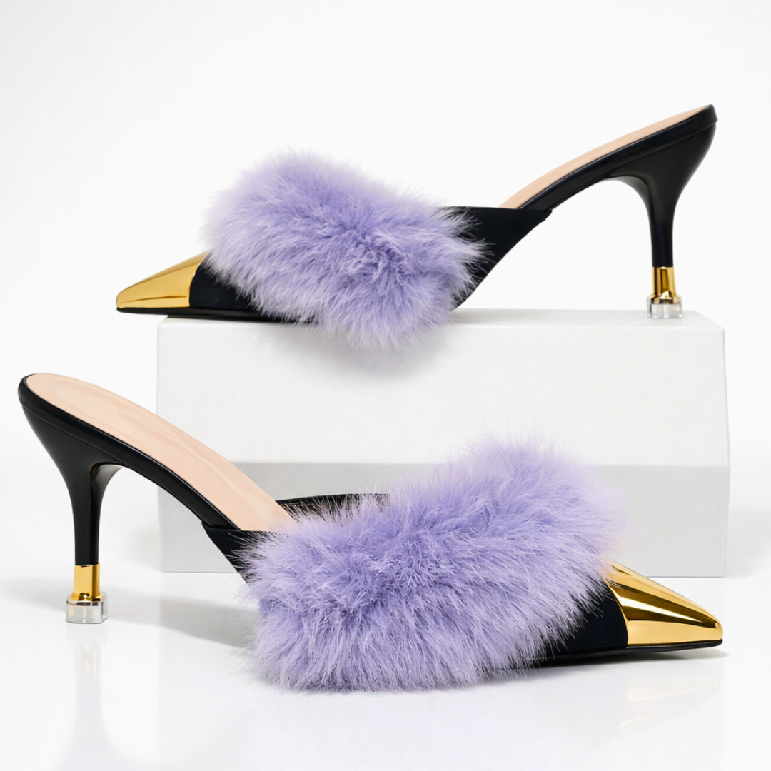Odette Fur Slip-On Heels