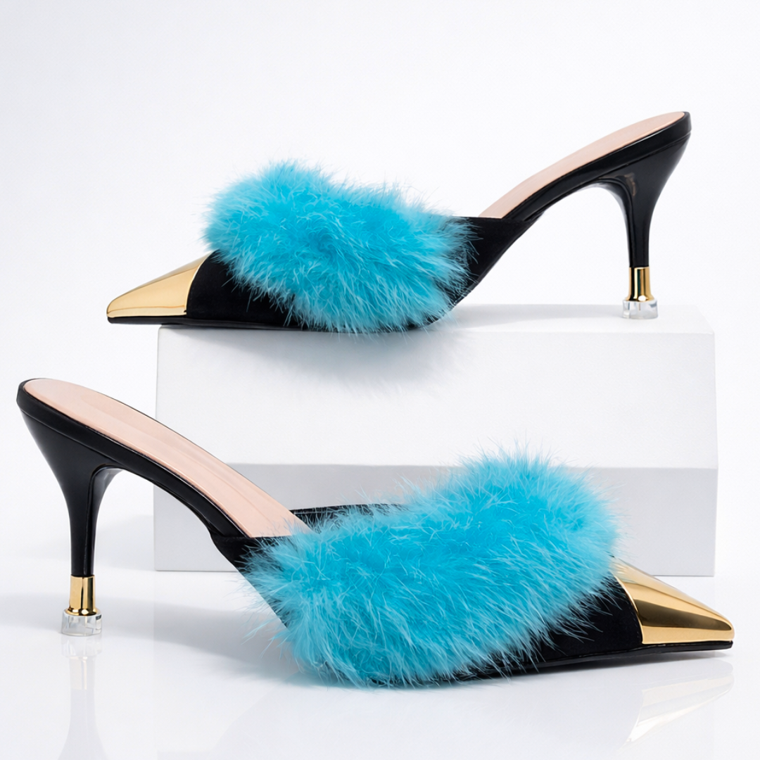 Odette Fur Slip-On Heels