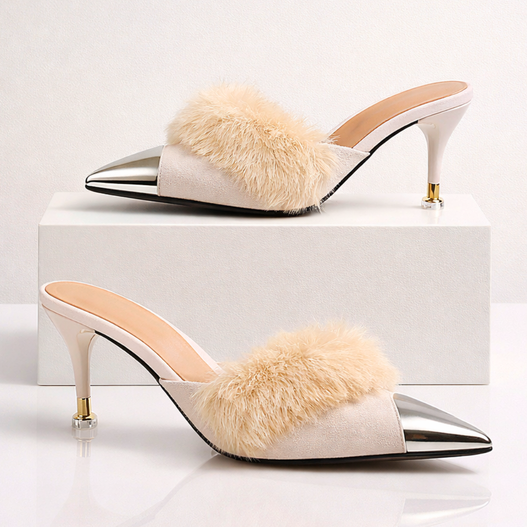 Odette Fur Slip-On Heels