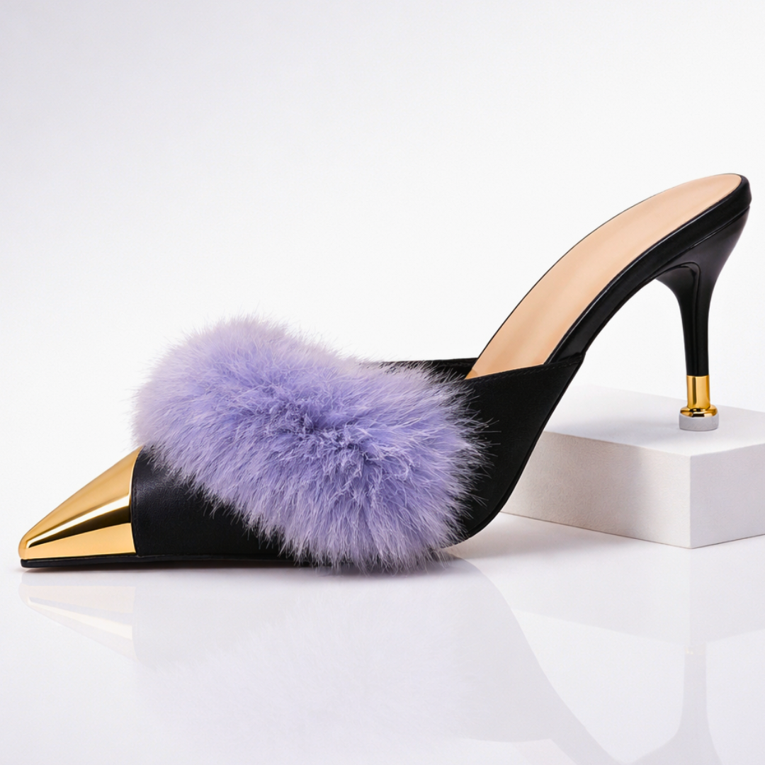 Odette Fur Slip-On Heels