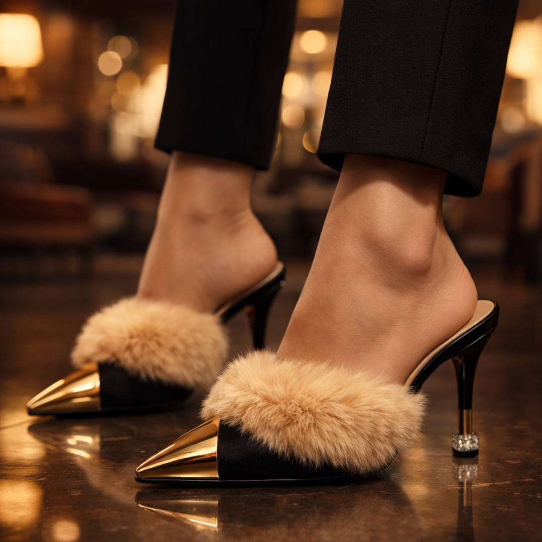 Odette Fur Slip-On Heels