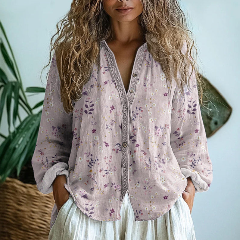 Briavelle | Vintage Leaf Print Shirt