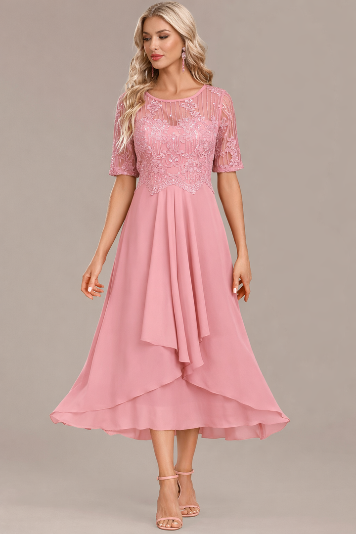 Elowen | Navy Lace Midi Dress