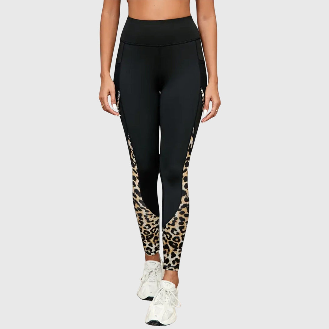 June | High-Waisted Leopard Print Workout Pants
