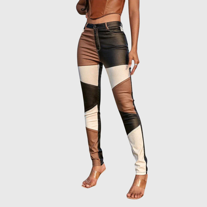June | Tube Pants with Colour Block Pattern