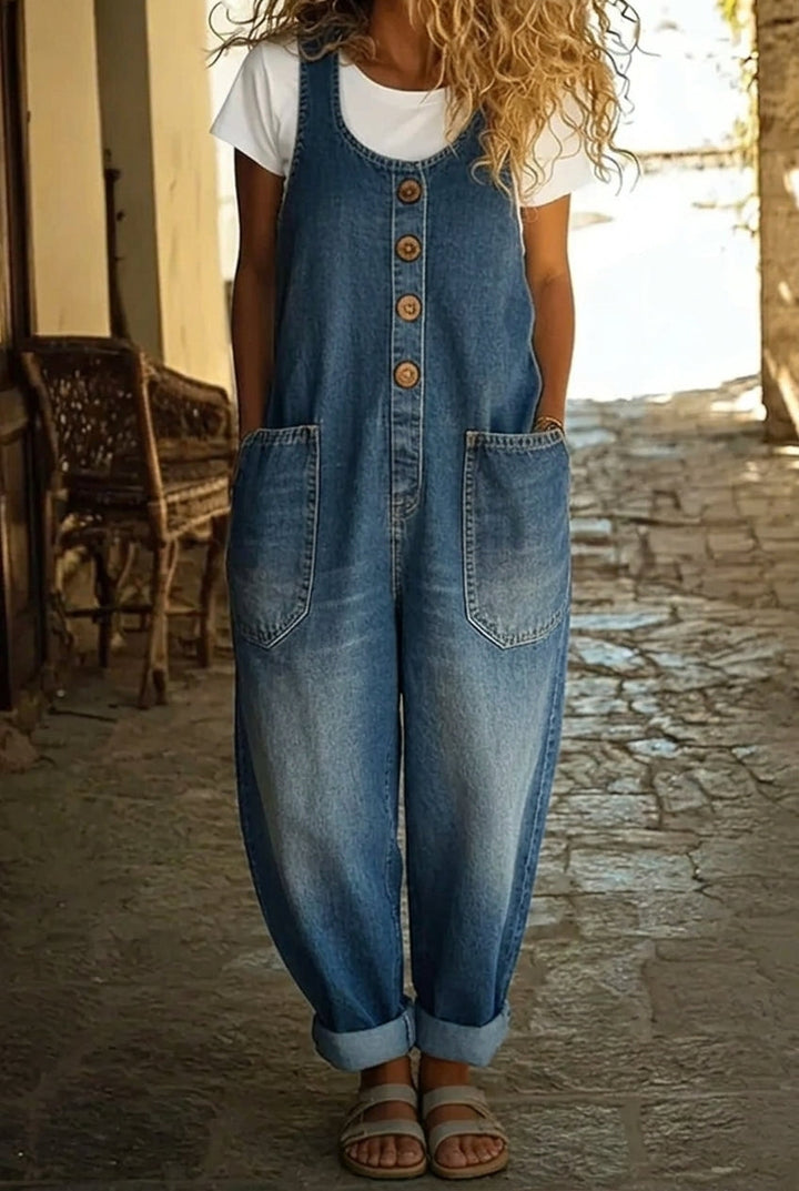 Lenna – Vintage Cotton Denim Dungarees