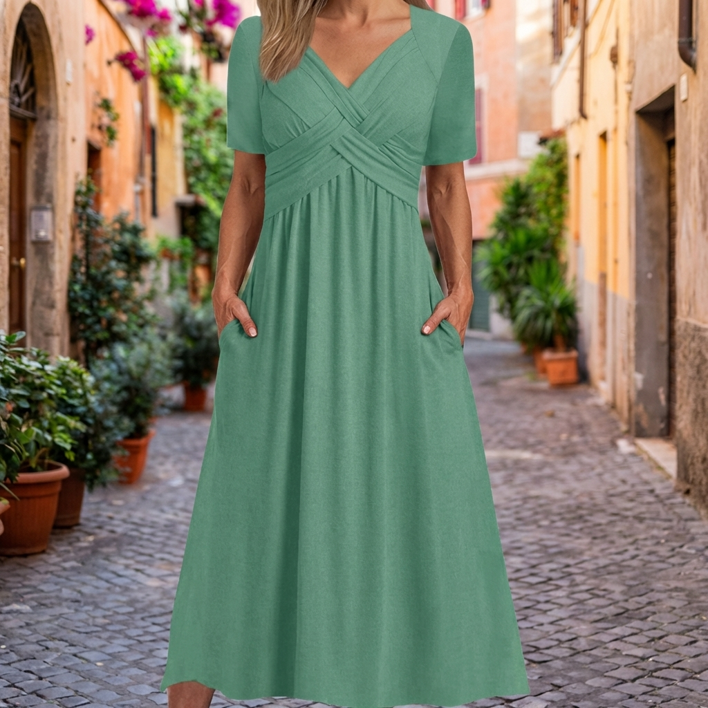 Sylviah | V-Neck Tummy-Covering Dress