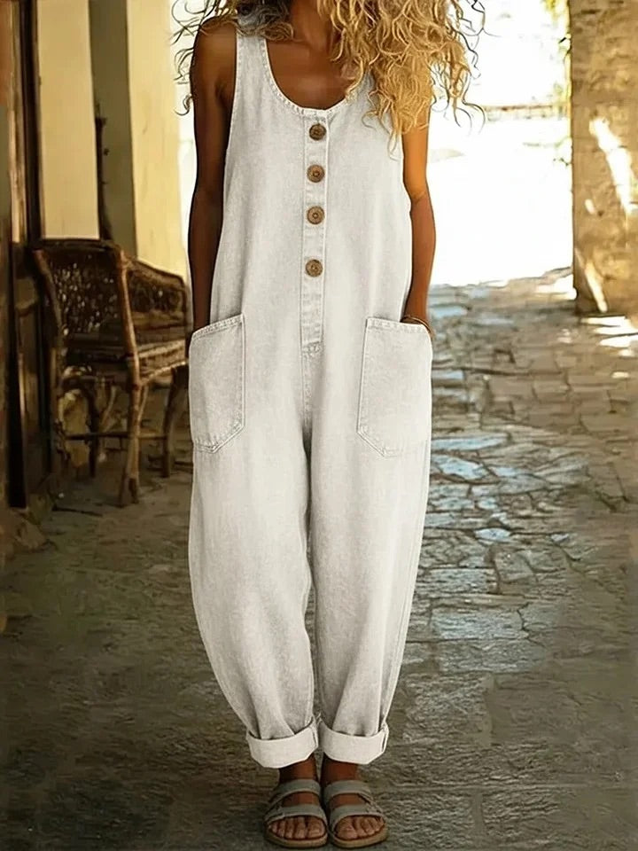 Lenna – Vintage Cotton Denim Dungarees