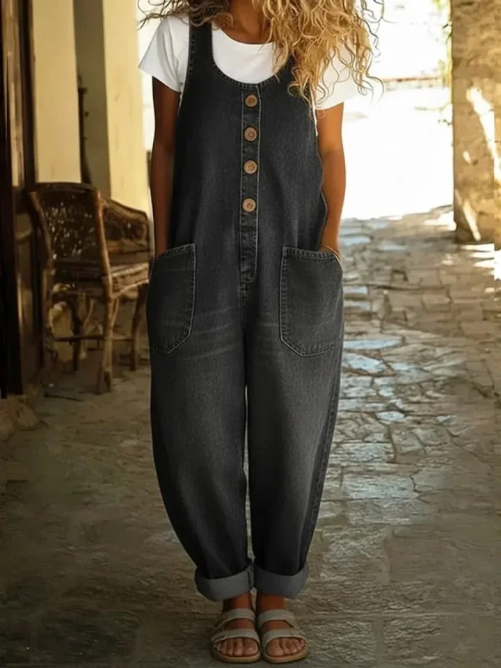 Lenna – Vintage Cotton Denim Dungarees