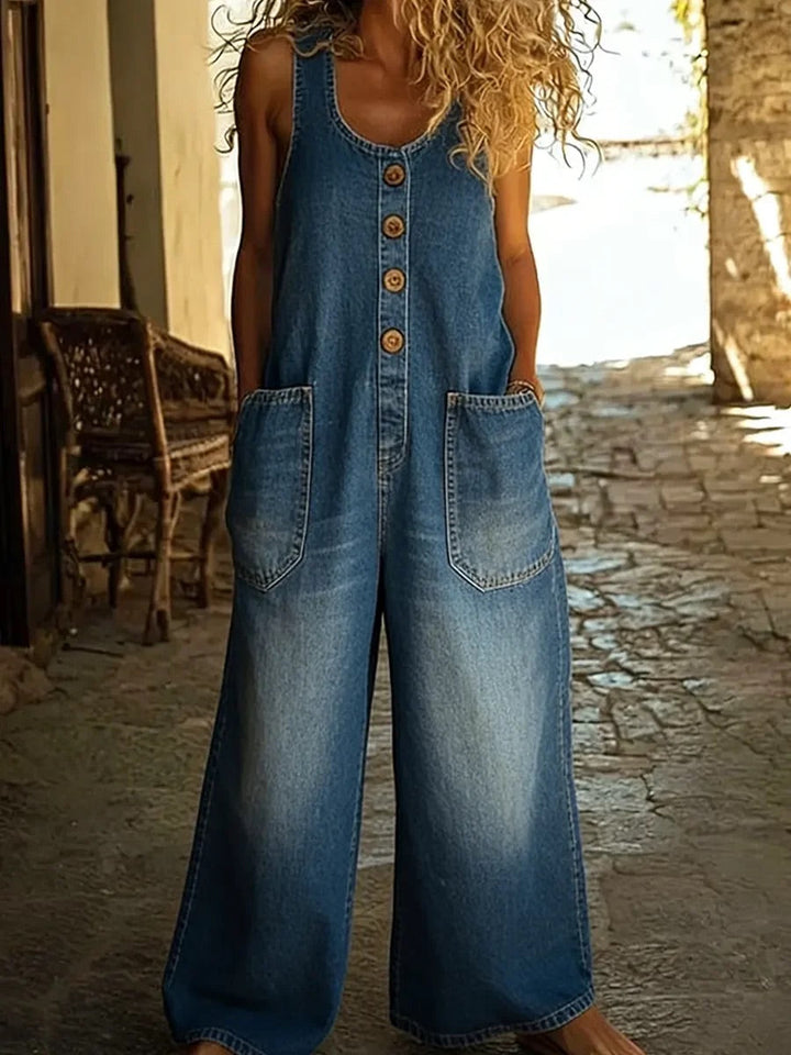Lenna – Vintage Cotton Denim Dungarees